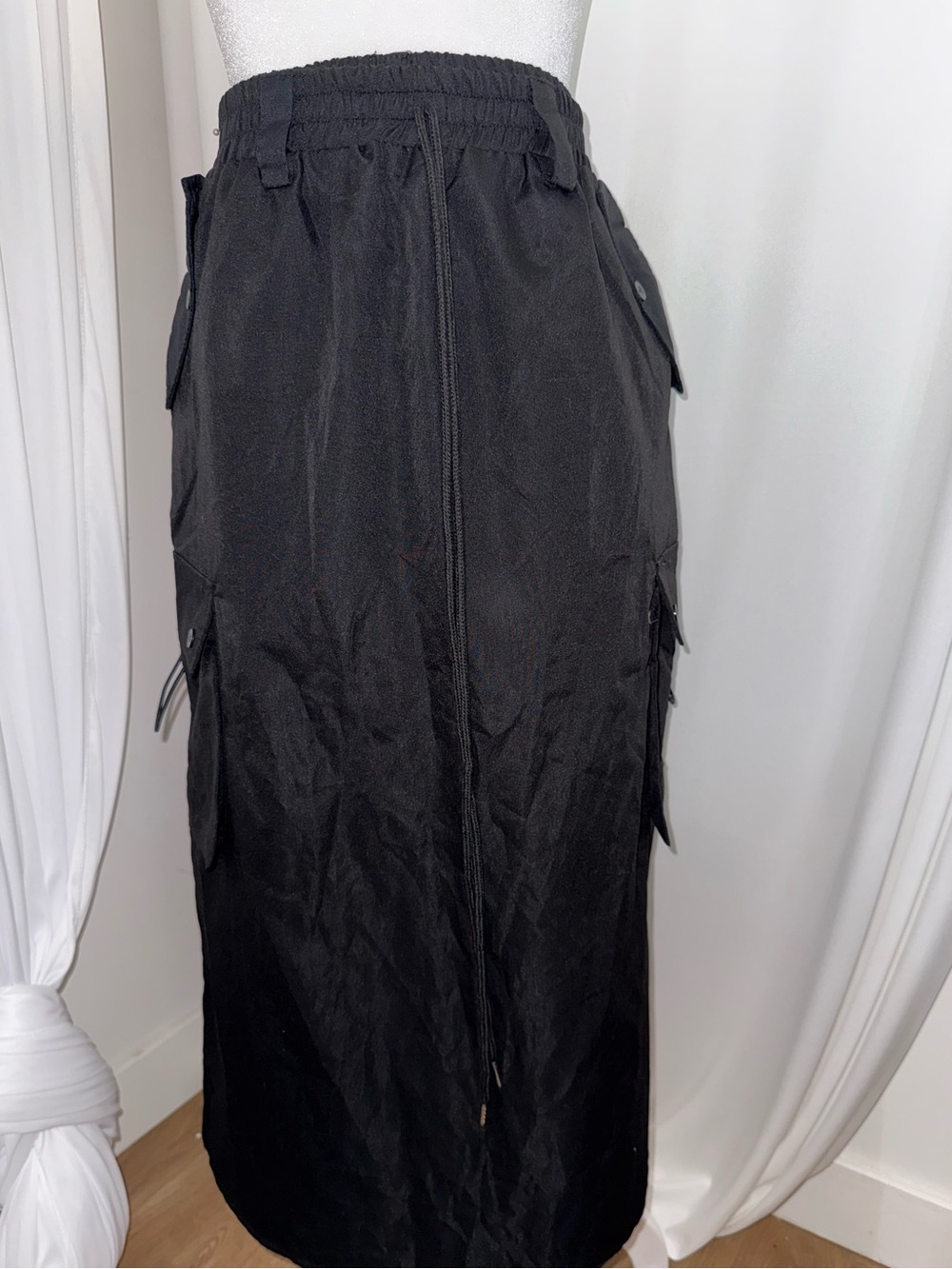 Black cargo style skirt